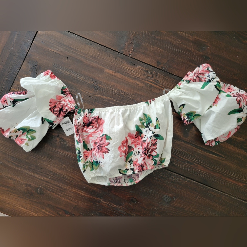 Charlotte Russe Pink and White Floral Blouse